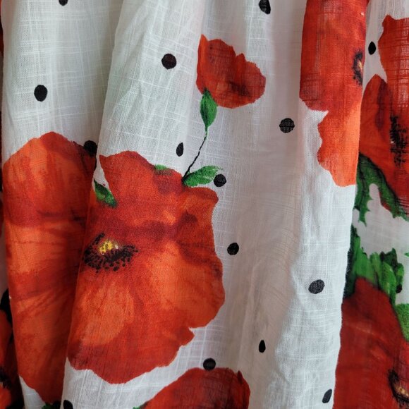 Anthropologie Maeve Square-Neck Poppy Print Smocked Babydoll Dress size XSP - Picture 2 of 12